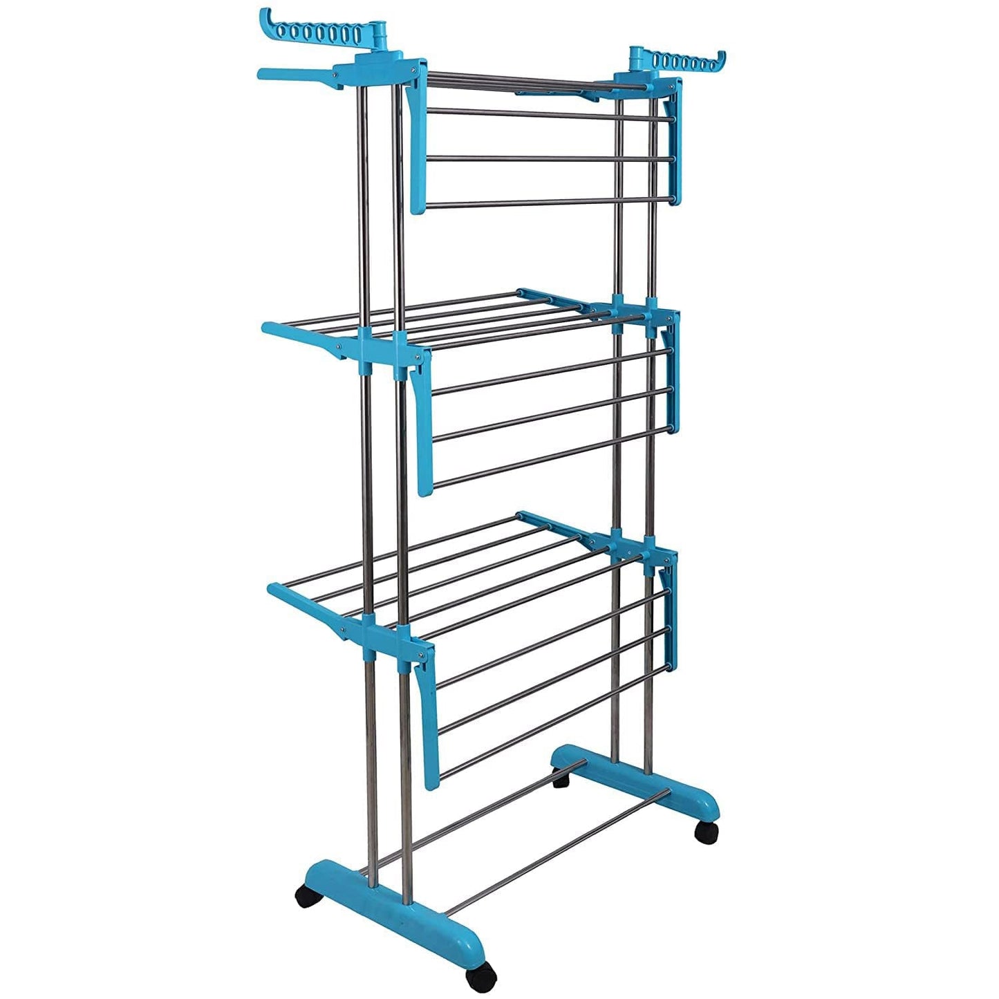 Premium Heavy Duty Stainless Steel 3 Layer Foldable Cloth Drying Stand (1 Set / With Brown Box) - Springkart 