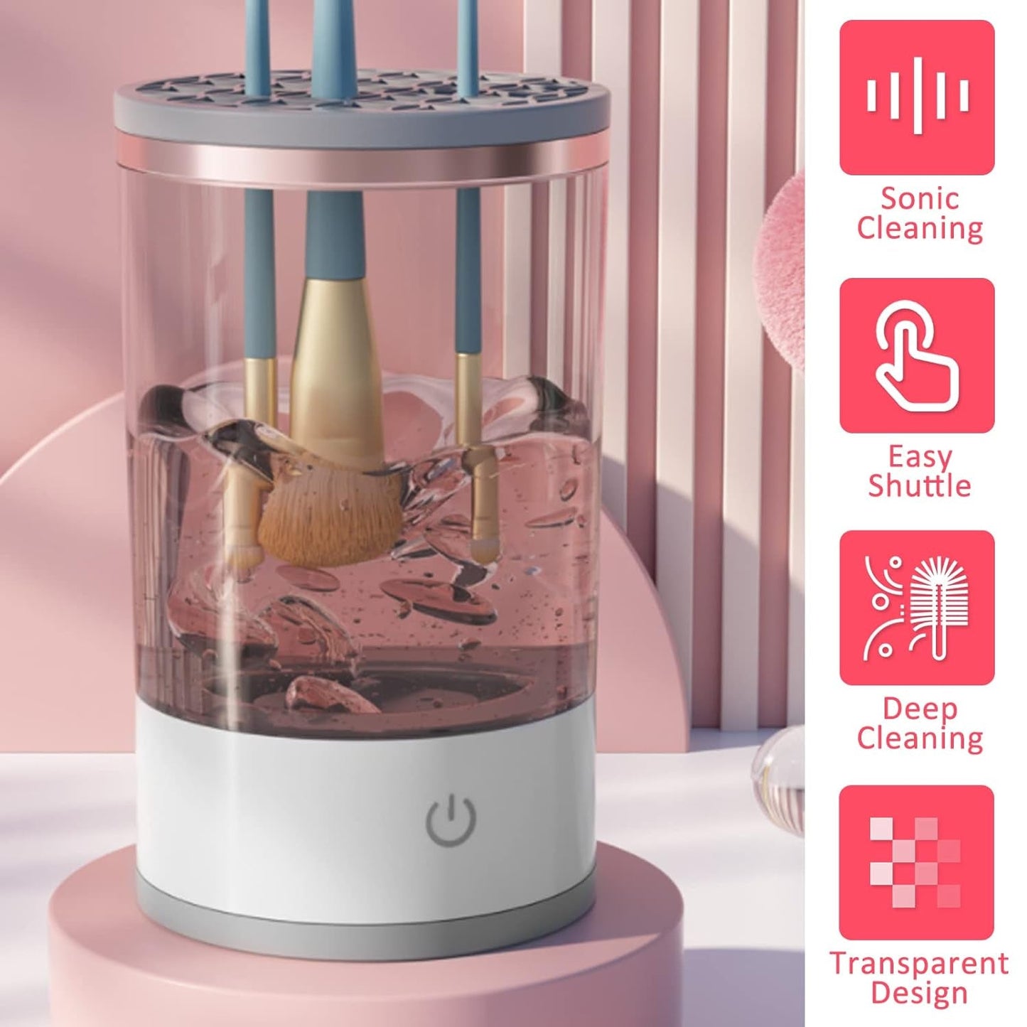 Automatic Makeup Brush Cleaner Fast Electric Brush Cleaner Hand Free Machine Super Clean Brush Washer & Brushes Organizer Tool (1 Pc) - Springkart 