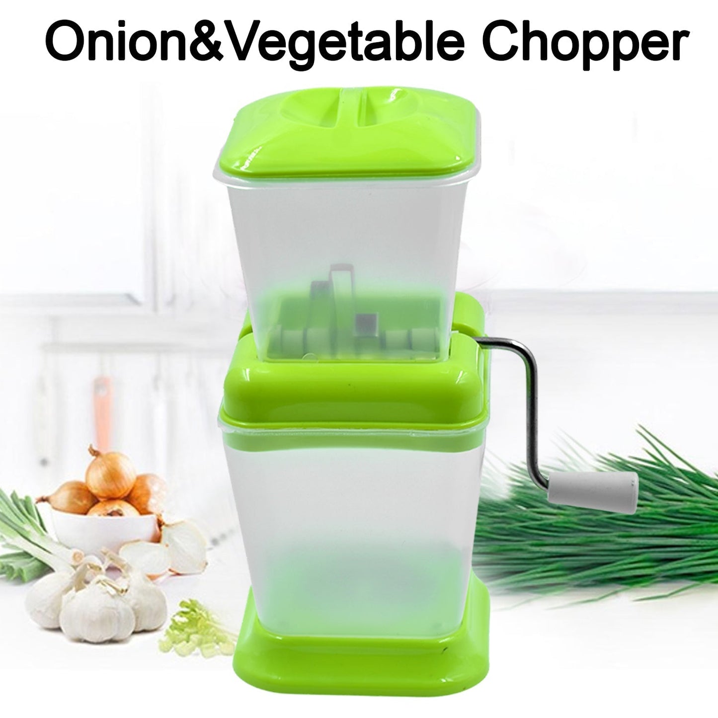 Small Onion Chopper & Vegetable Chopper Quick Cutter with Rotating Blade - Springkart 