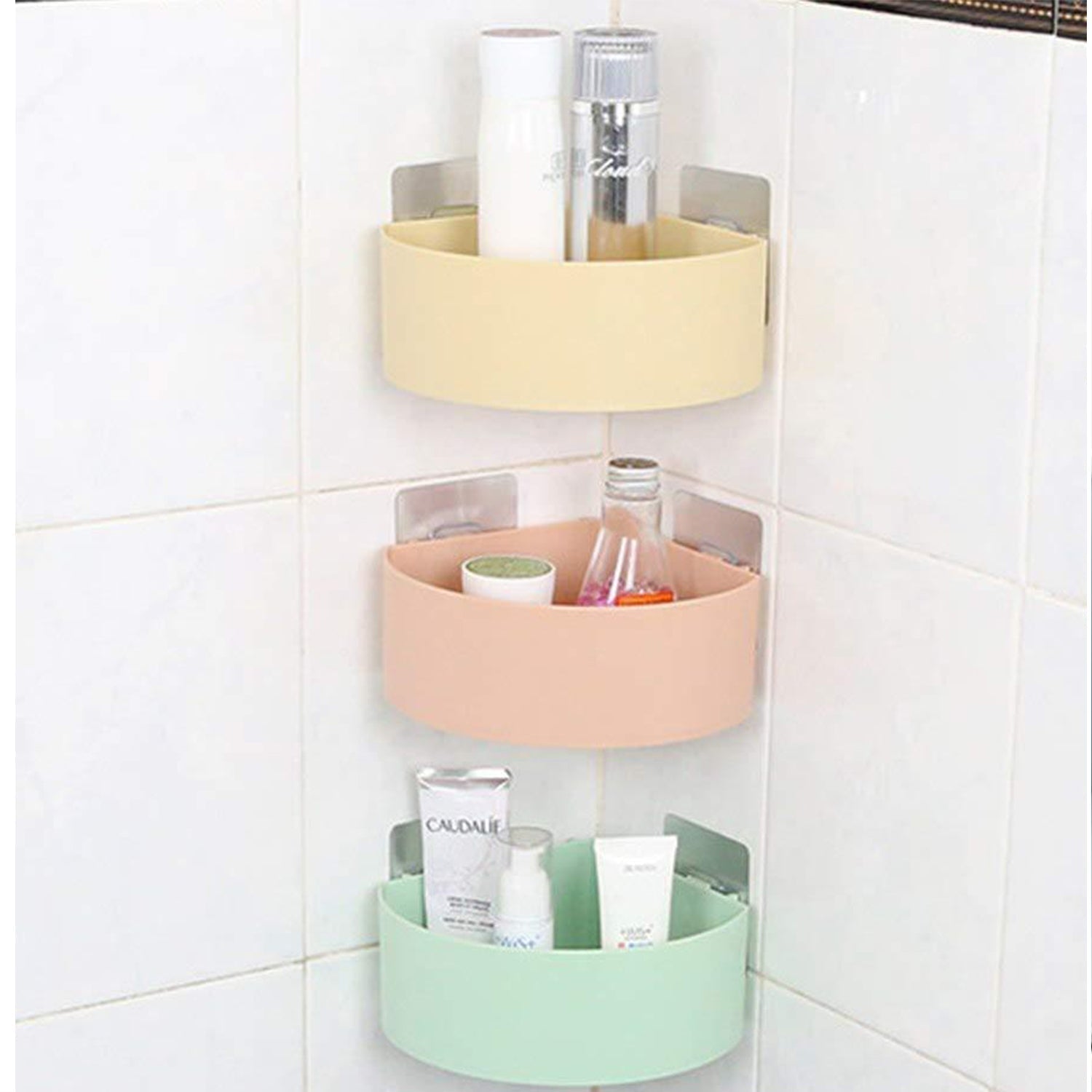 Plastic Multipurpose Kitchen Bathroom Shelf Wall Holder Storage Rack (Loose Pack) - Springkart 