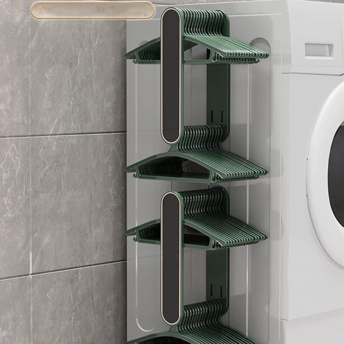 Hanger Organizer Stacker, Wall Mounted Stretchable Clothes Hanger Holder Organizer, Wall Mount Clothes Rack Organizer for Washing Machine, Hanger Storage Rack - Springkart 