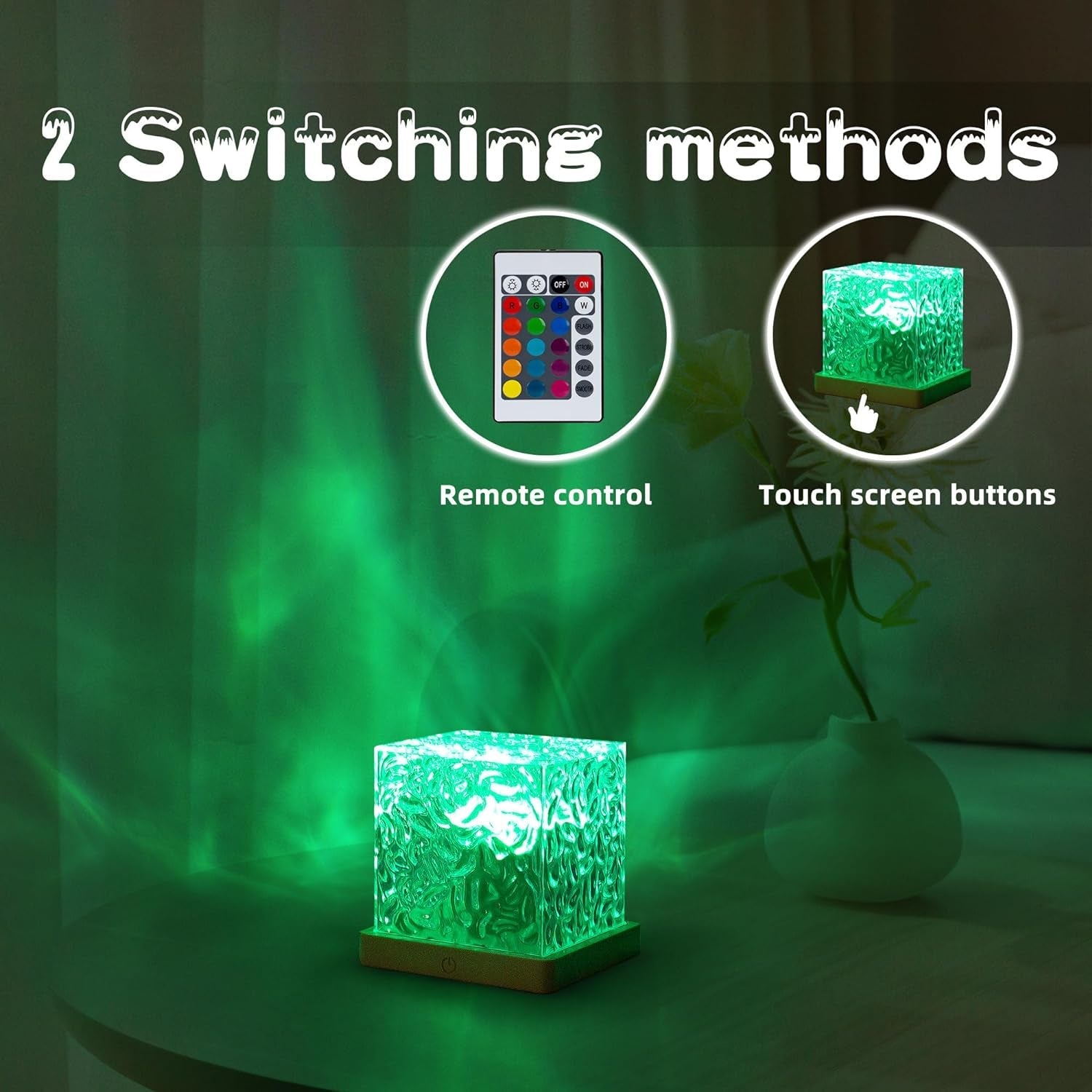 Dynamic Rotating Water Ripple Night Lamp With Remote - Springkart 