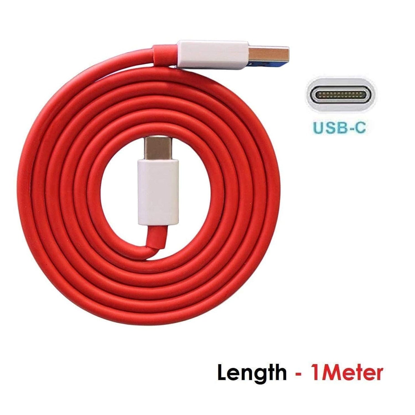 Red USB-C cable for fast data transfer and charging