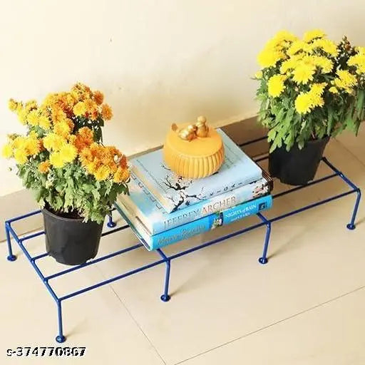 Metal Plant Stand (Set of 4 BLUE) | Pot Stand | Stand for balcony - 24 inches | Indoor & Outdoor Use