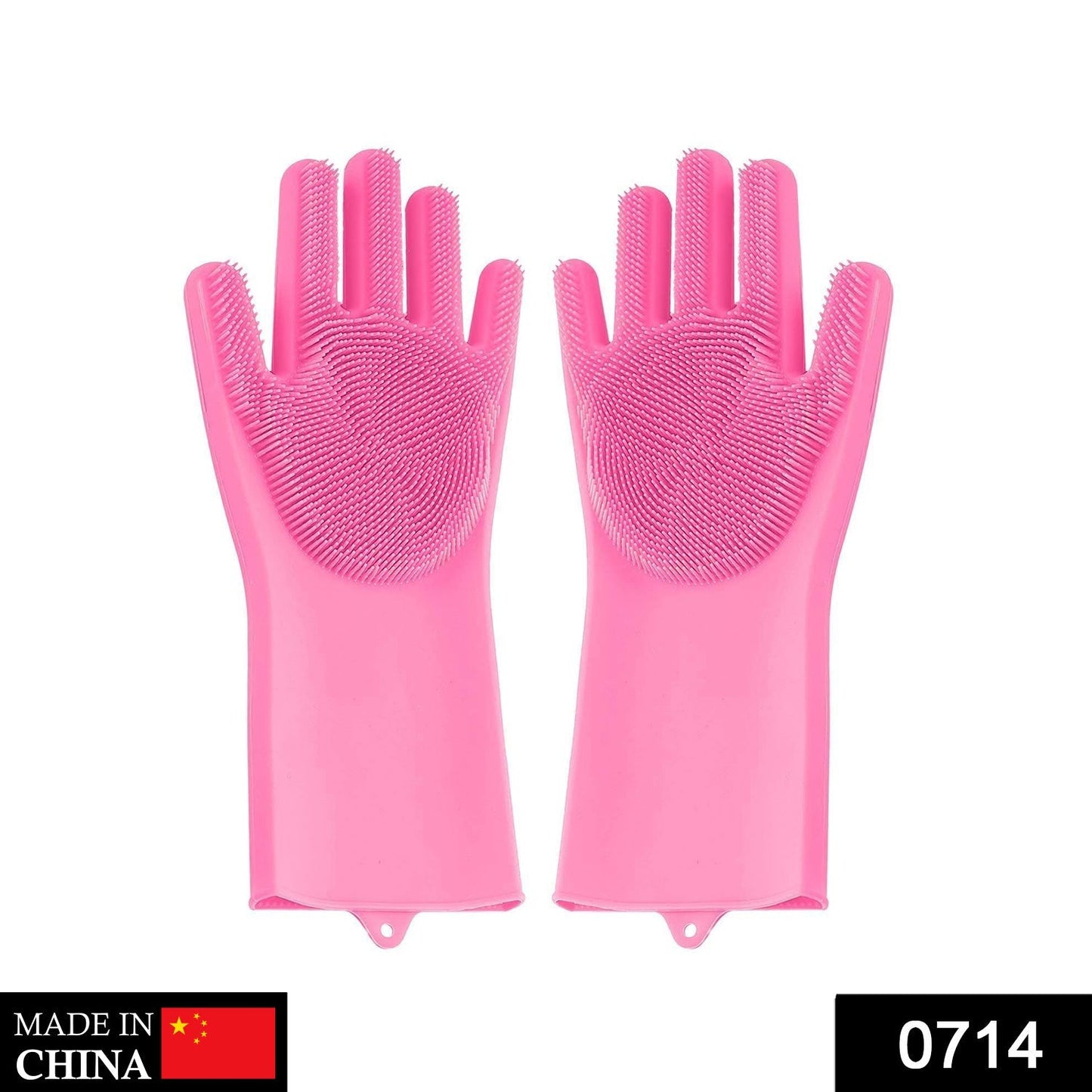 Reusable Silicone Cleaning Brush Scrubber Gloves (Multicolor) - Springkart 