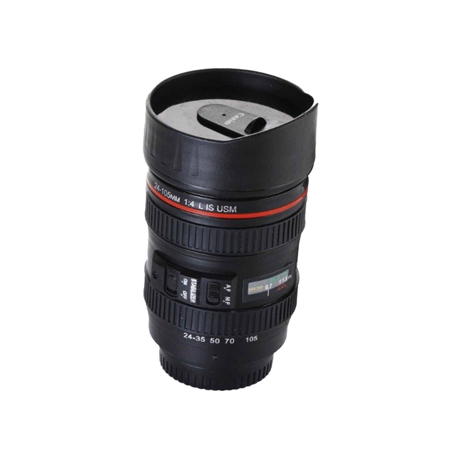 Camera Lens Shaped Coffee Mug Flask With Lid - Springkart 