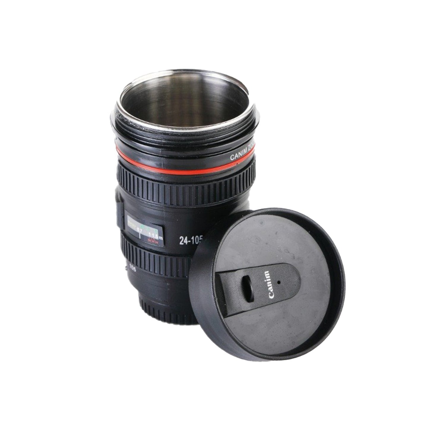 Camera Lens Shaped Coffee Mug Flask With Lid - Springkart 