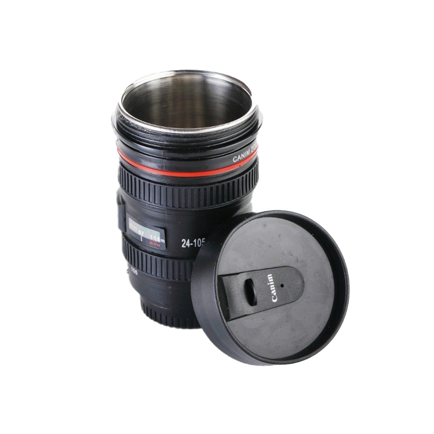 Camera Lens Shaped Coffee Mug Flask With Lid - Springkart 