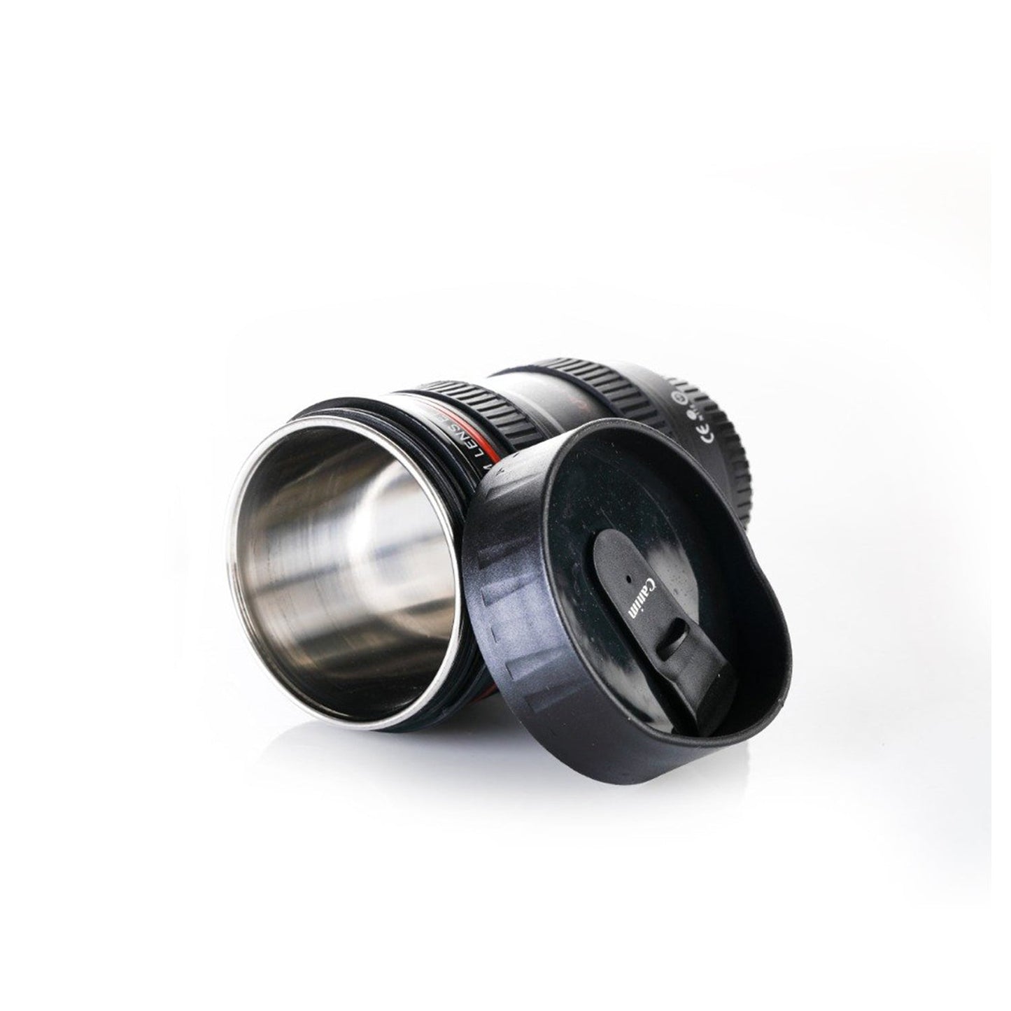 Camera Lens Shaped Coffee Mug Flask With Lid - Springkart 