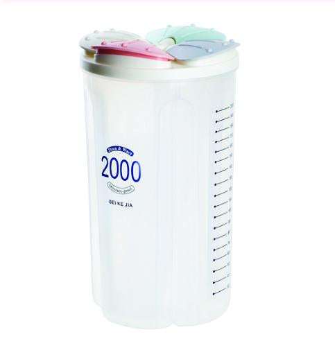 766 Kitchen Storage - Transparent Sealed Cansjarsstorage Box 4 Section - Springkart 