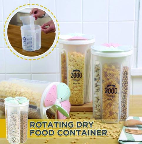 766 Kitchen Storage - Transparent Sealed Cansjarsstorage Box 4 Section - Springkart 