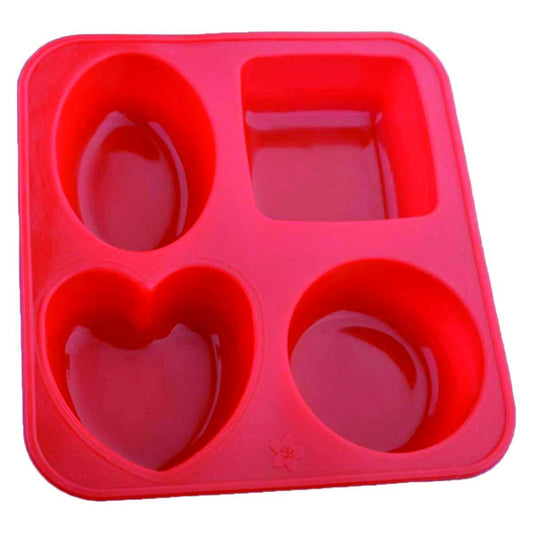 0773 Silicone Circle Square Oval And Heart Shape Soap And Mini Cake Making Mould - Springkart 