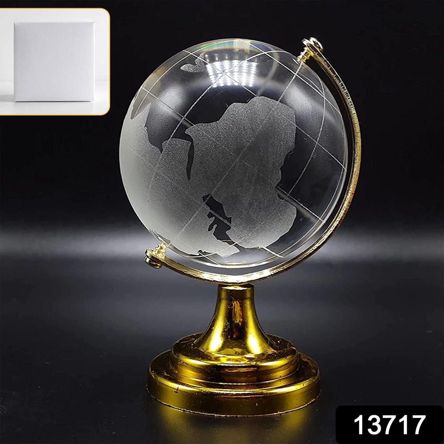 50mm Crystal Globe with Golden Stand