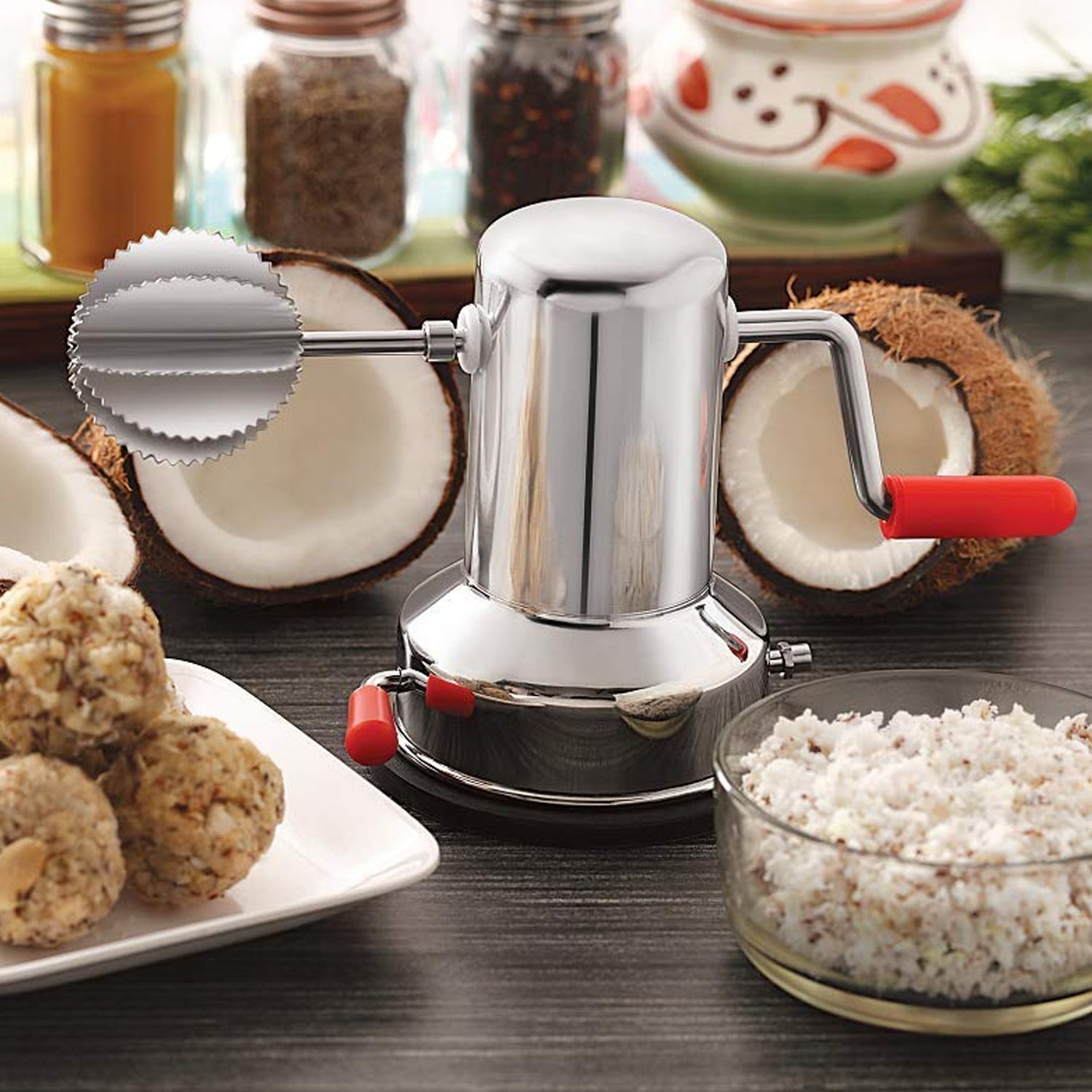 Coconut scrapers Machine Manual Steel For Home & Kitchen Use - Springkart 