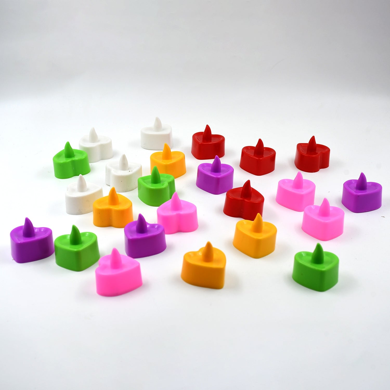 Heart Shape Battery Operated Tea Light LED Candles, for Decoration Use (24 Pc Set) - Springkart 