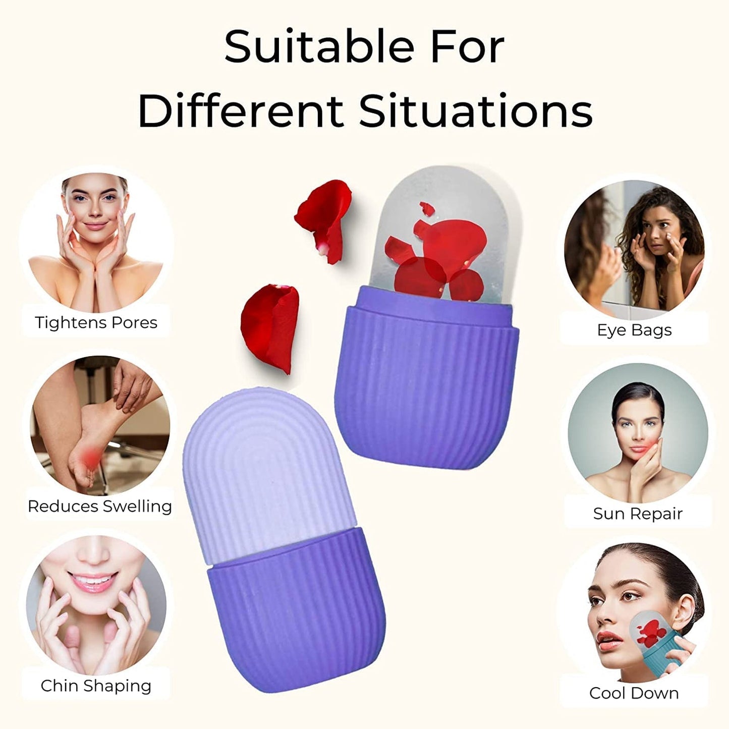 Beauty Ice Roller for Face Massager & Eye Reusable Face Rollers Facial Roller Box - Springkart 