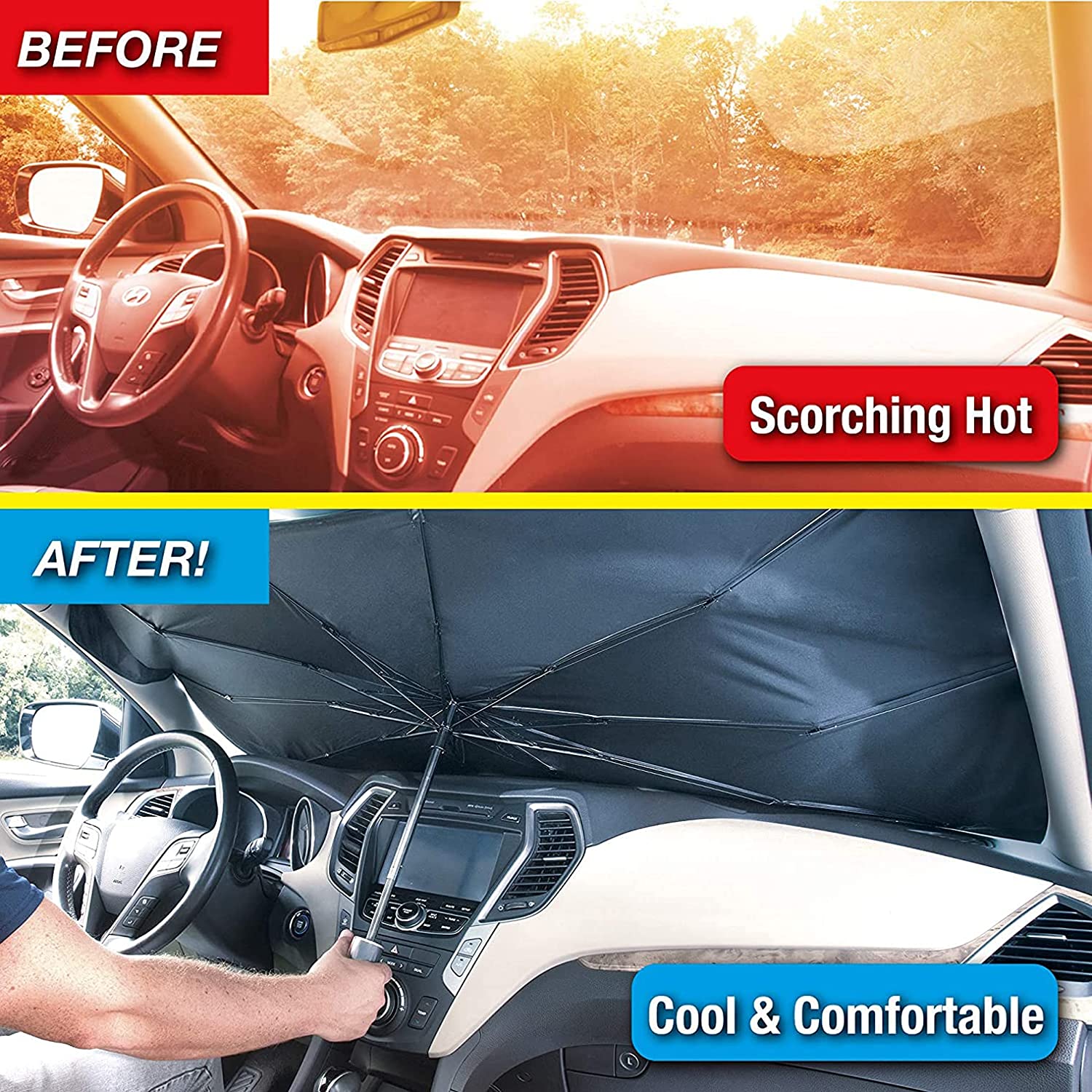 Foldable Car Windshield Sunshade for Heat Protection - Springkart 