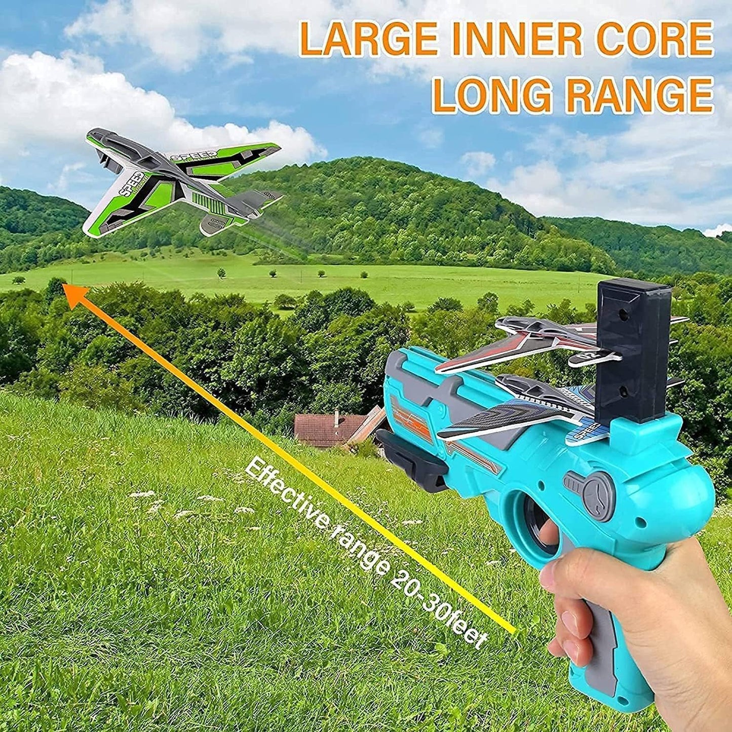 Airplane Launcher Toy with Foam Planes, 5-Pack - Springkart 