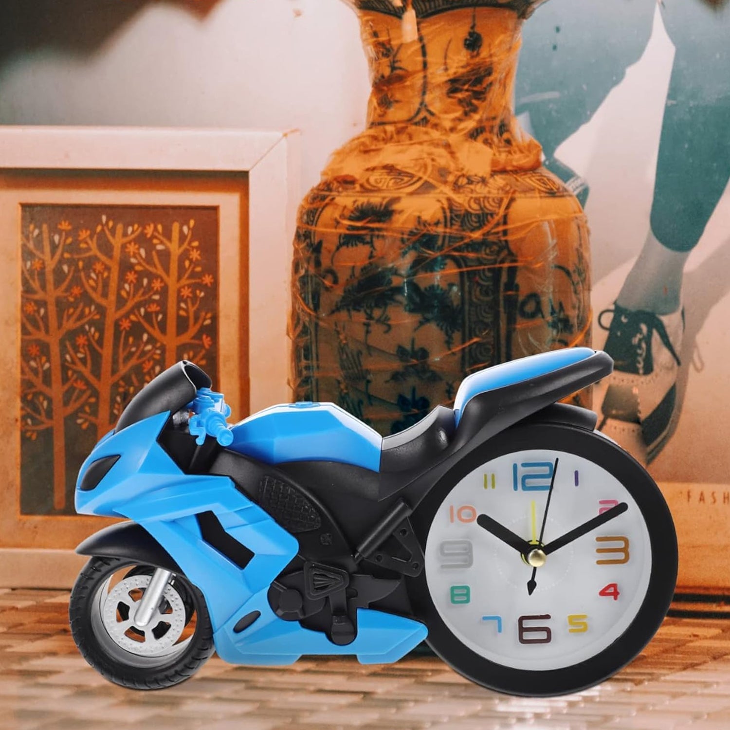 Fashioned Alarm Clock Novelty Retro Motorcycle / Motorbike Engine Style Clocks Alarm Clock Desktop Decoration Kids Gift - Springkart 