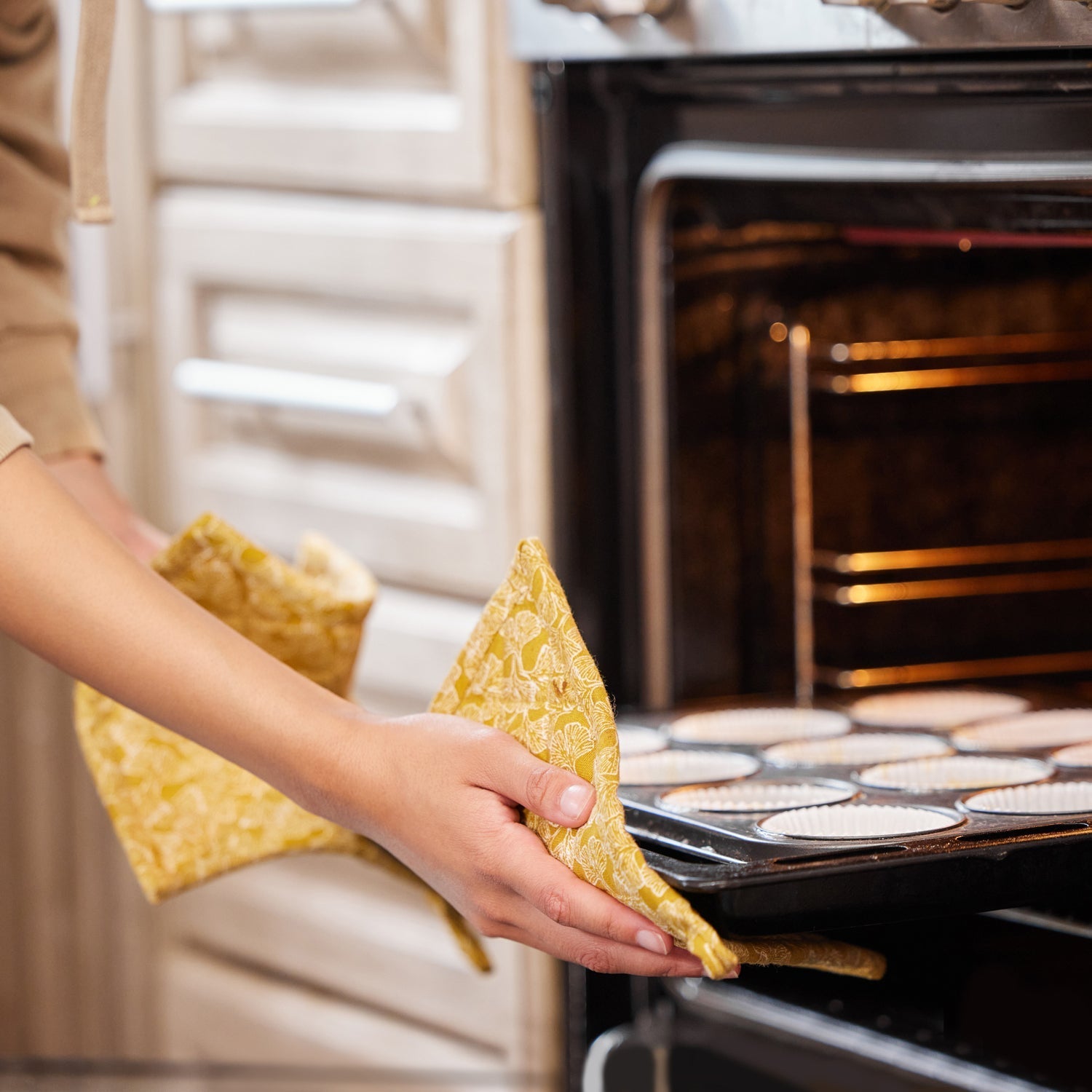 Professional Cotton Oven Mitt gloves - Springkart 