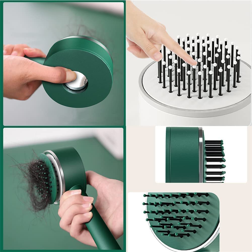 Air Cushion Massage Brush, Airbag Massage Comb with Long Handle, Self-Cleaning Hair Brush, Detangling Anti-Static for All Hair - Springkart 