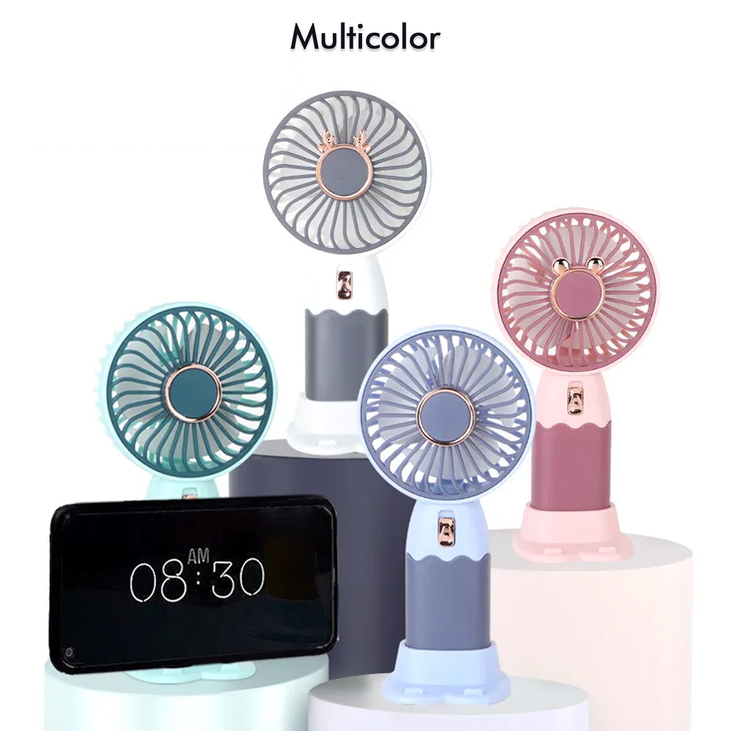 Mini Fan Rechargeable Table Fan Handheld Fan USB Fan Desk Fan Cooling Fan For Home , Office , Car, & Multi Use Fan (Battery Not Include) - Springkart 