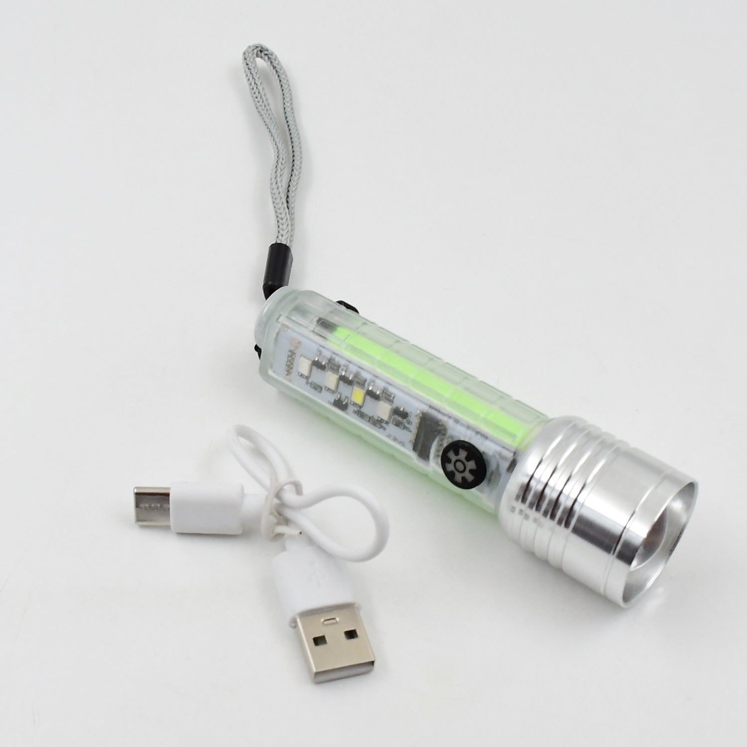 Pattern Flashlight USB Flashlight Rechargeable LED Torch Light (1 Pc) - Springkart 