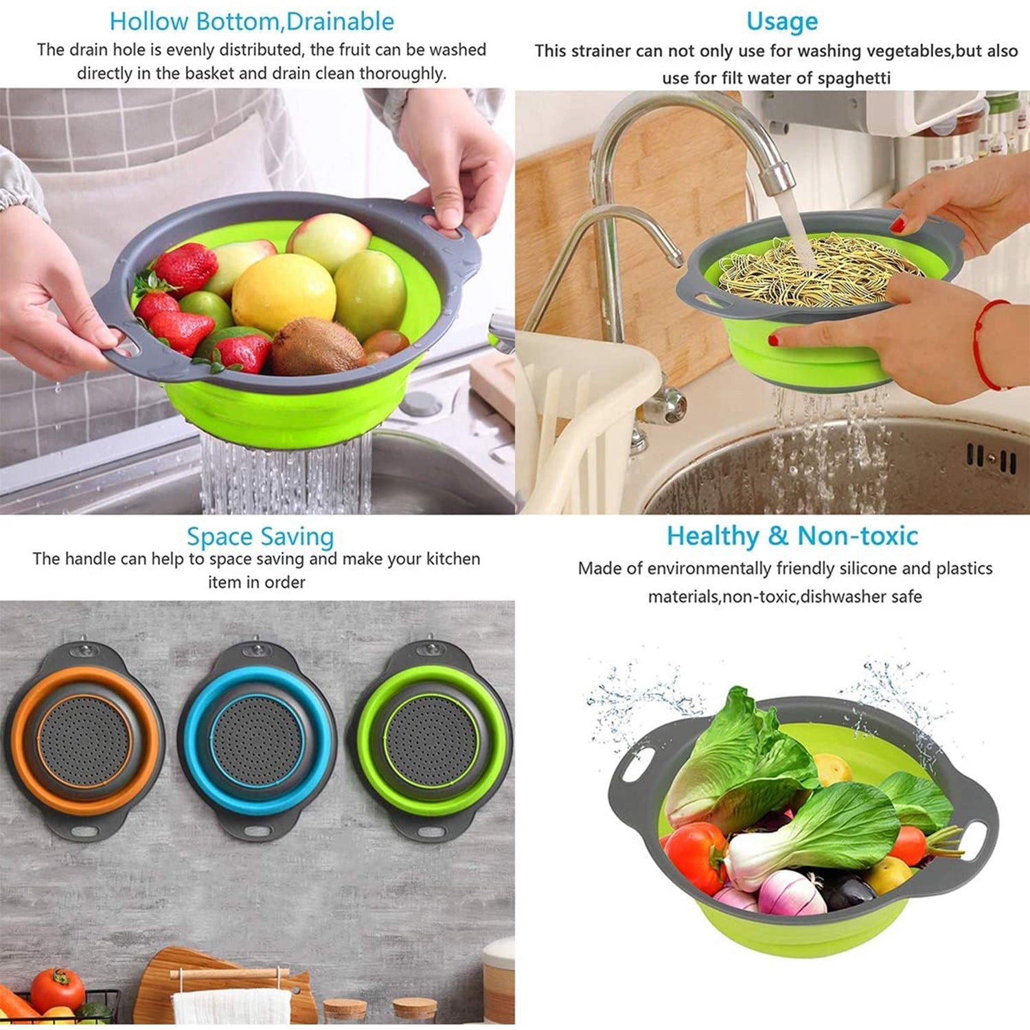 Round Sili Strain used in all kinds of household and official kitchen purposes as a Foldable utensil. - Springkart 