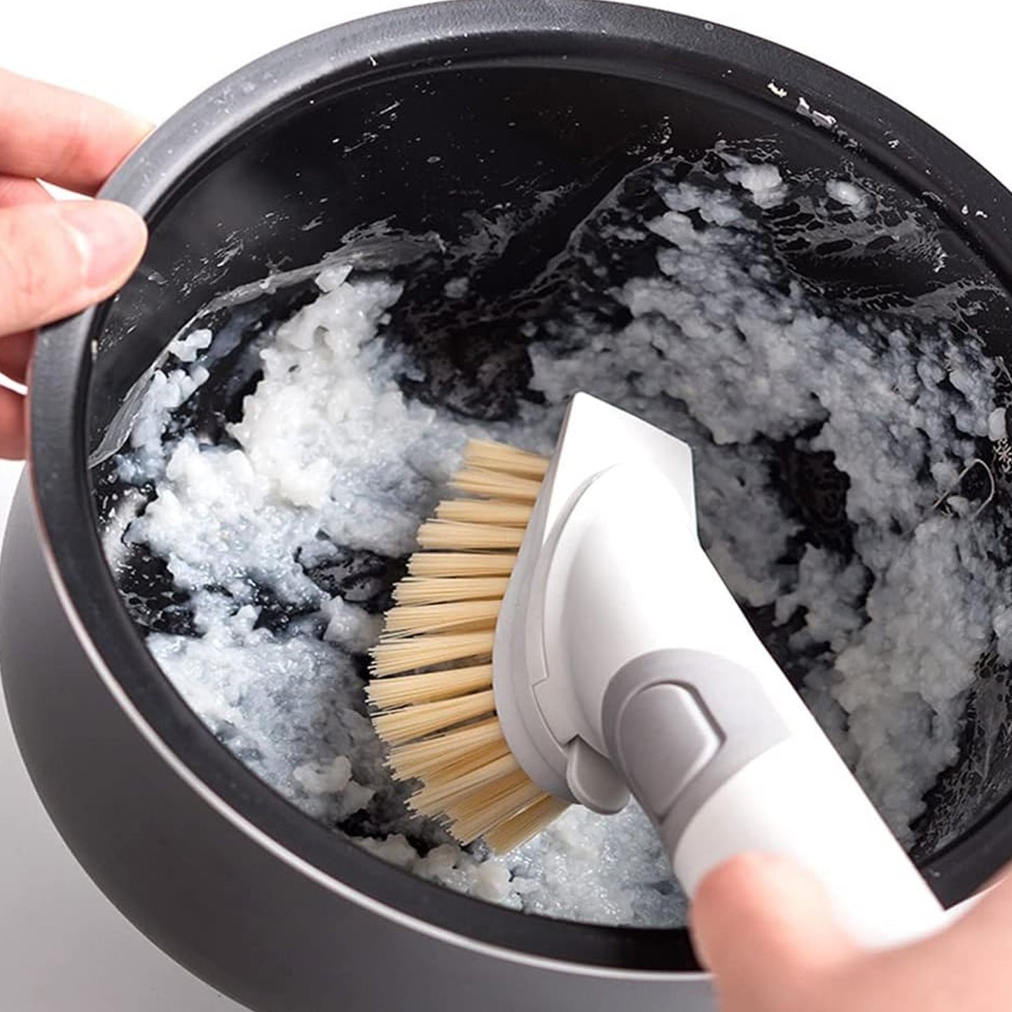 Cleaning Brushes Set, Scrub Brush Bathroom Brush, Long Handle Liquid Dispenser Pot Washing Brush - Springkart 