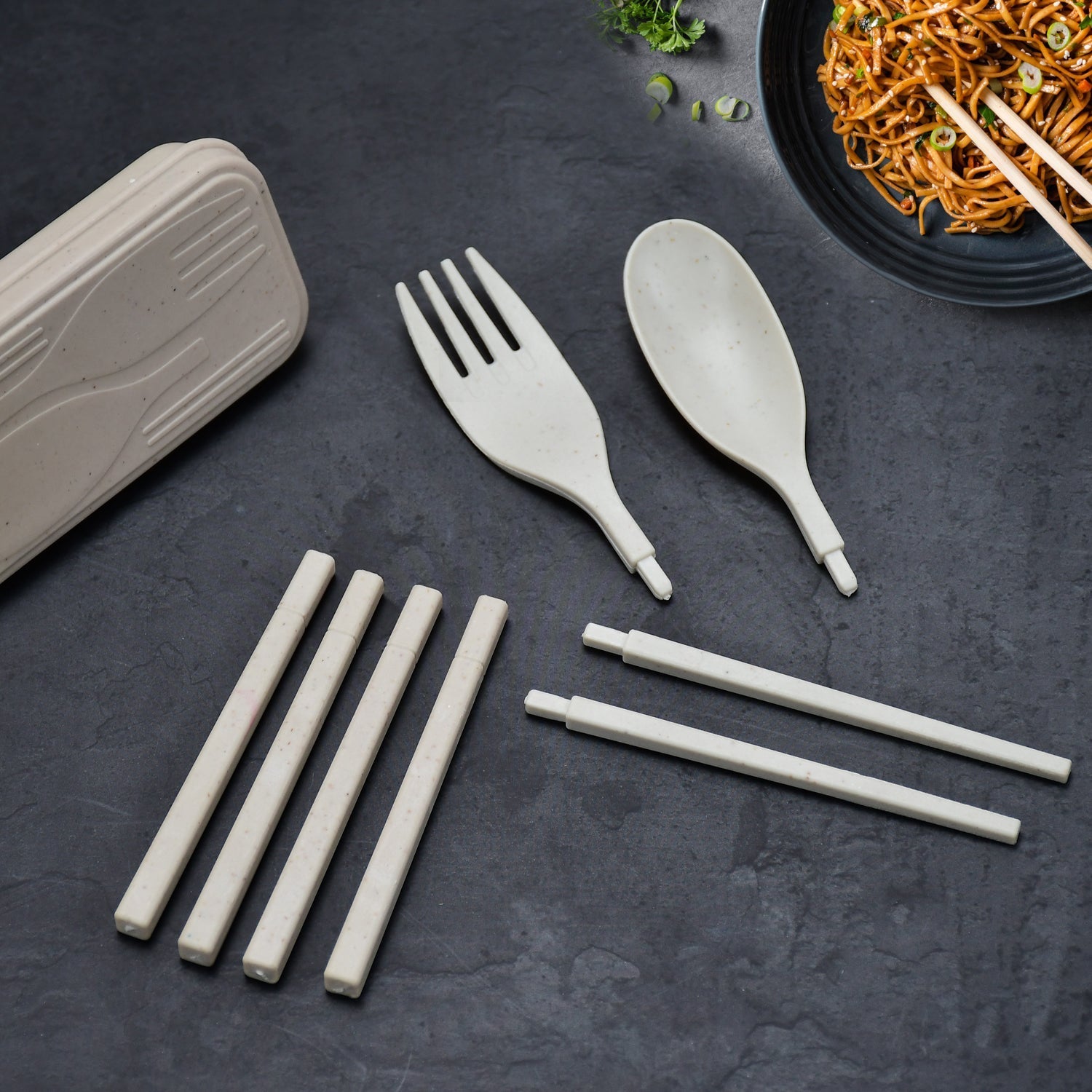 Spoon Fork Chopsticks Set Dinnerware 3PCS / Set Lunch Tableware Detachable Cutlery Portable Travel Kitchen Accessories - Springkart 