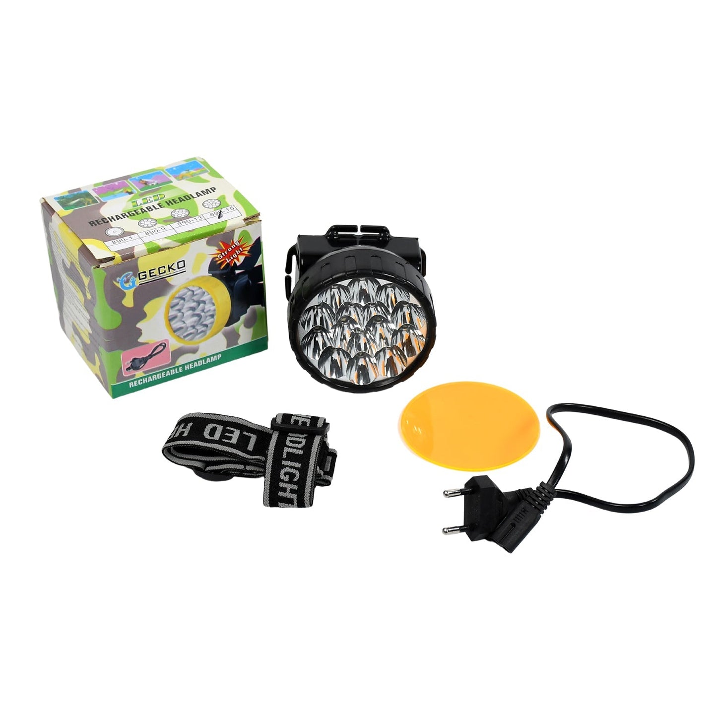 Head Lamp 15 Led Long Range Rechargeable Lamp Use For Camping, Hiking - Springkart 