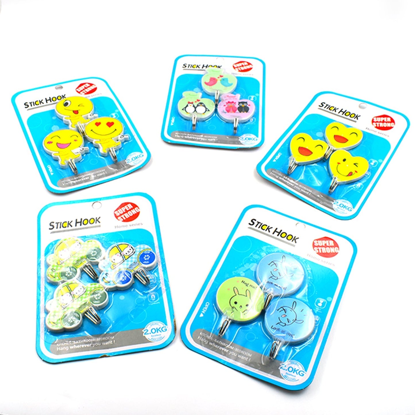 Plastic Self-Adhesive Kitchen 3Pc Hooks - Springkart 