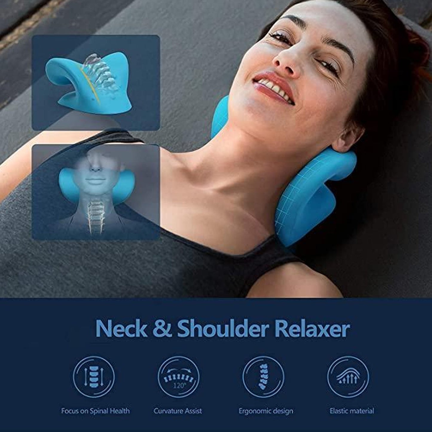 Neck Relaxer | Cervical Pillow for Neck & Shoulder Pain | Chiropractic Acupressure Manual Massage | Medical Grade Material | Recommended by Orthopaedics - Springkart 