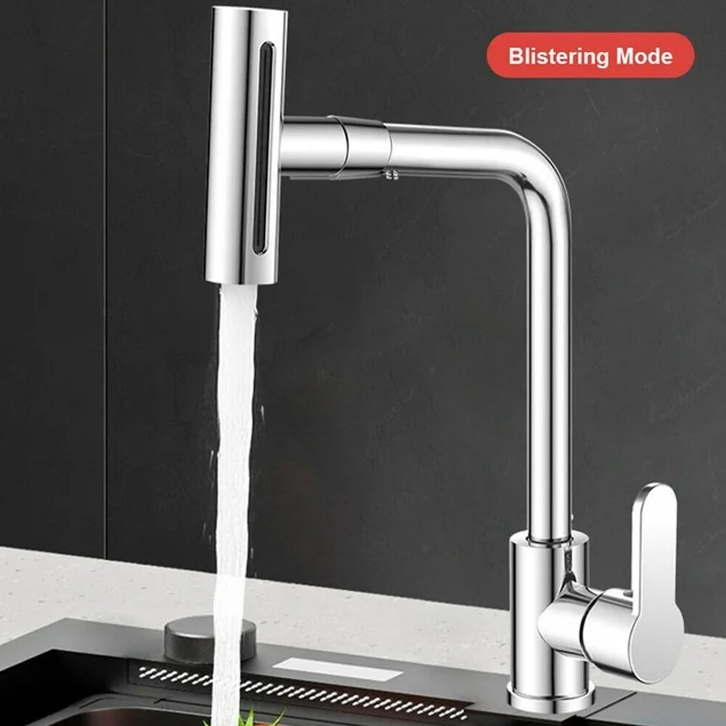 Multifunction Shower Waterfall Kitchen Faucet, 360° Rotation Waterfall Kitchen Faucet, Touch Kitchen Faucet, Faucet Extender for Kitchen Sink, Swivel Waterfall Kitchen Faucet for Washing Vegetable Fruit (4 In 1 ) - Springkart 