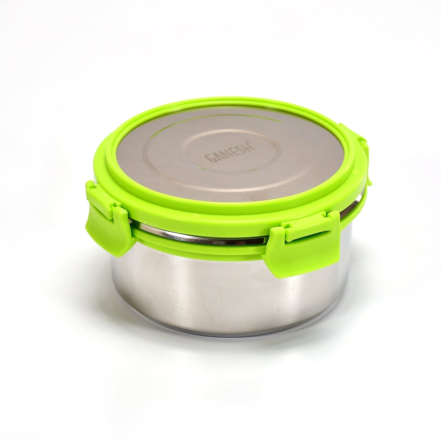 Ganesh Solo round 400 Stainless Steel Leak proof airtight Lunch Pack for Office & School Use - Springkart 