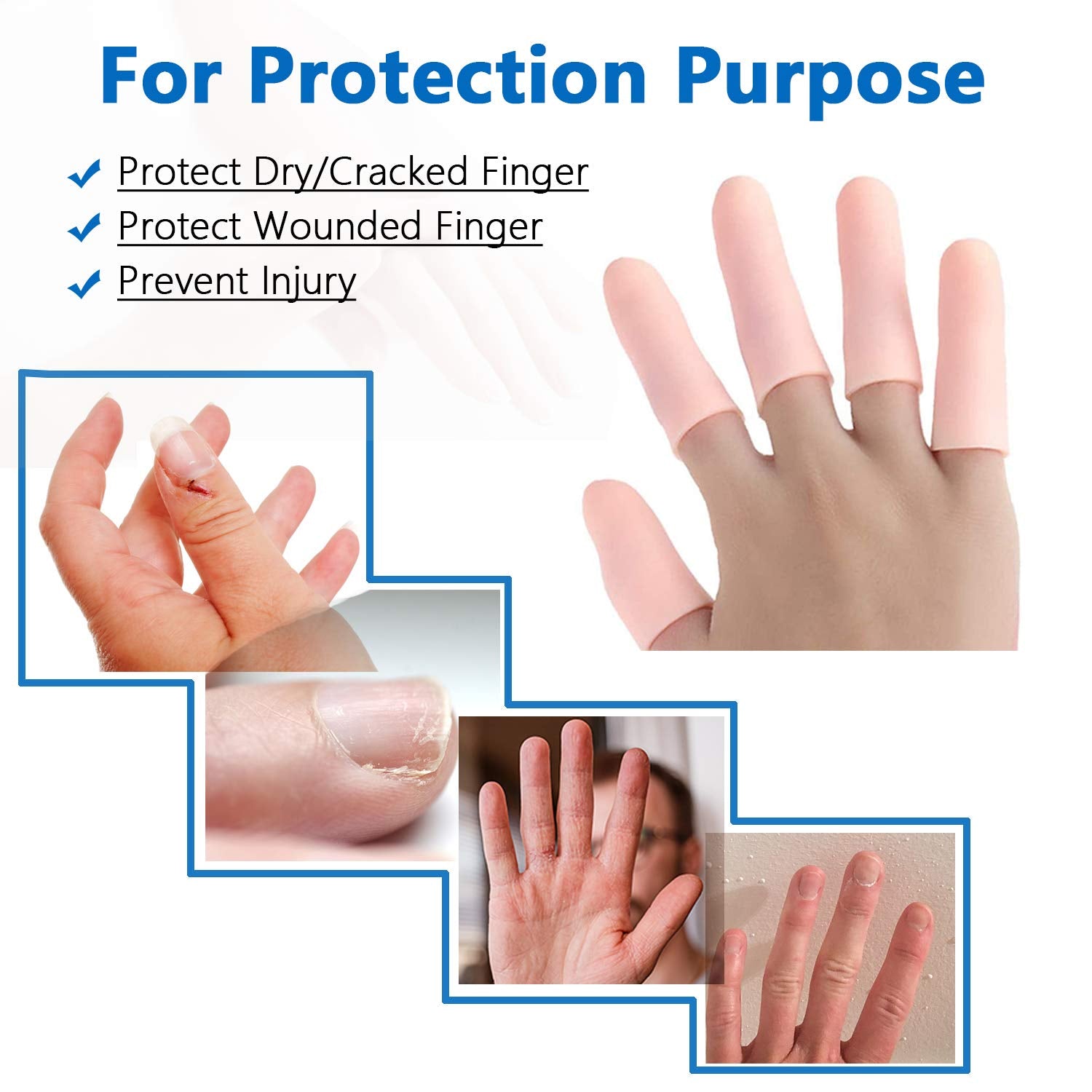 Finger Caps, Silicone Finger Protectors Sleeves (Finger Cots / 145 Pcs Set Approx) - Springkart 