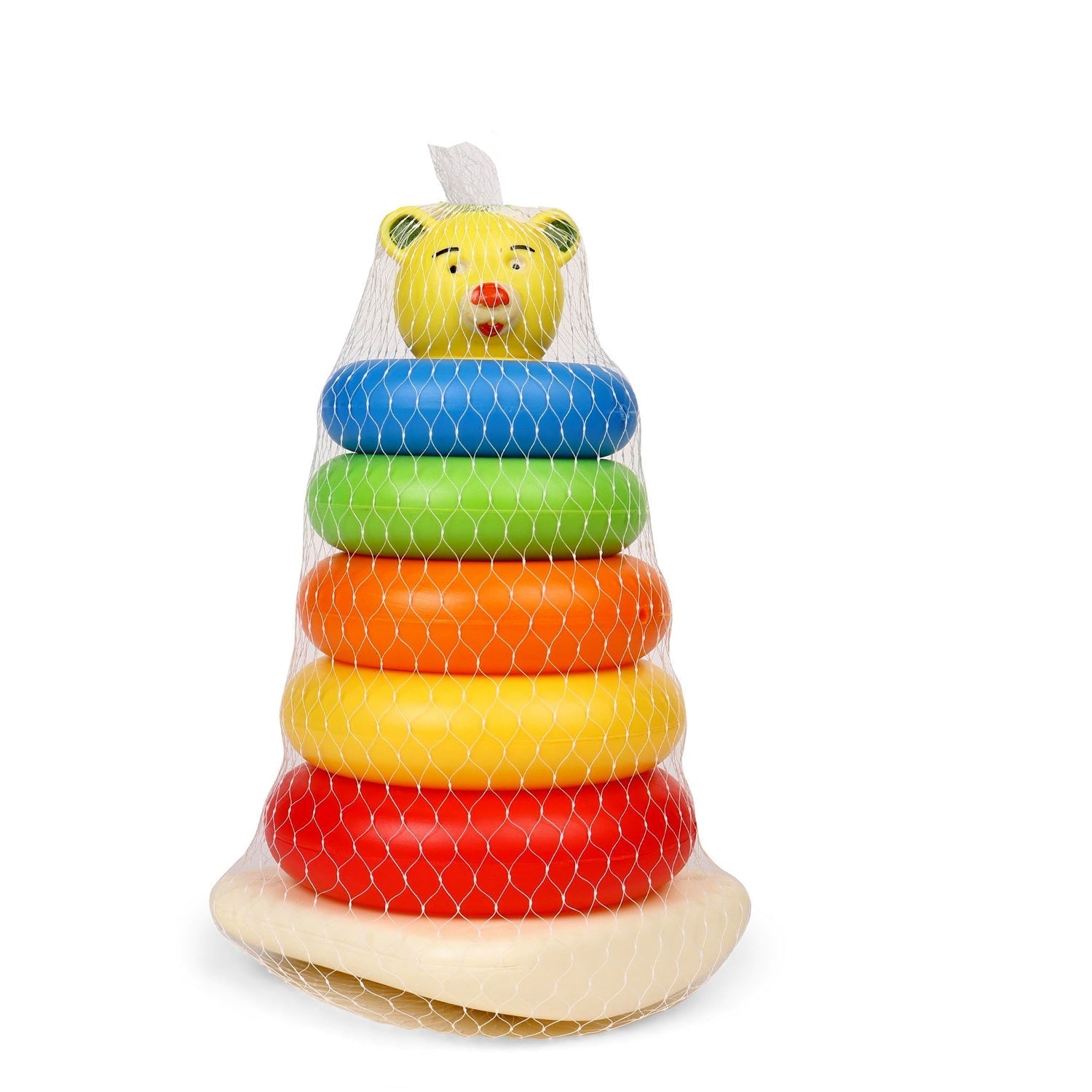 Plastic Baby Kids Teddy Stacking Ring Jumbo Stack Up Educational Toy 5pc - Springkart 