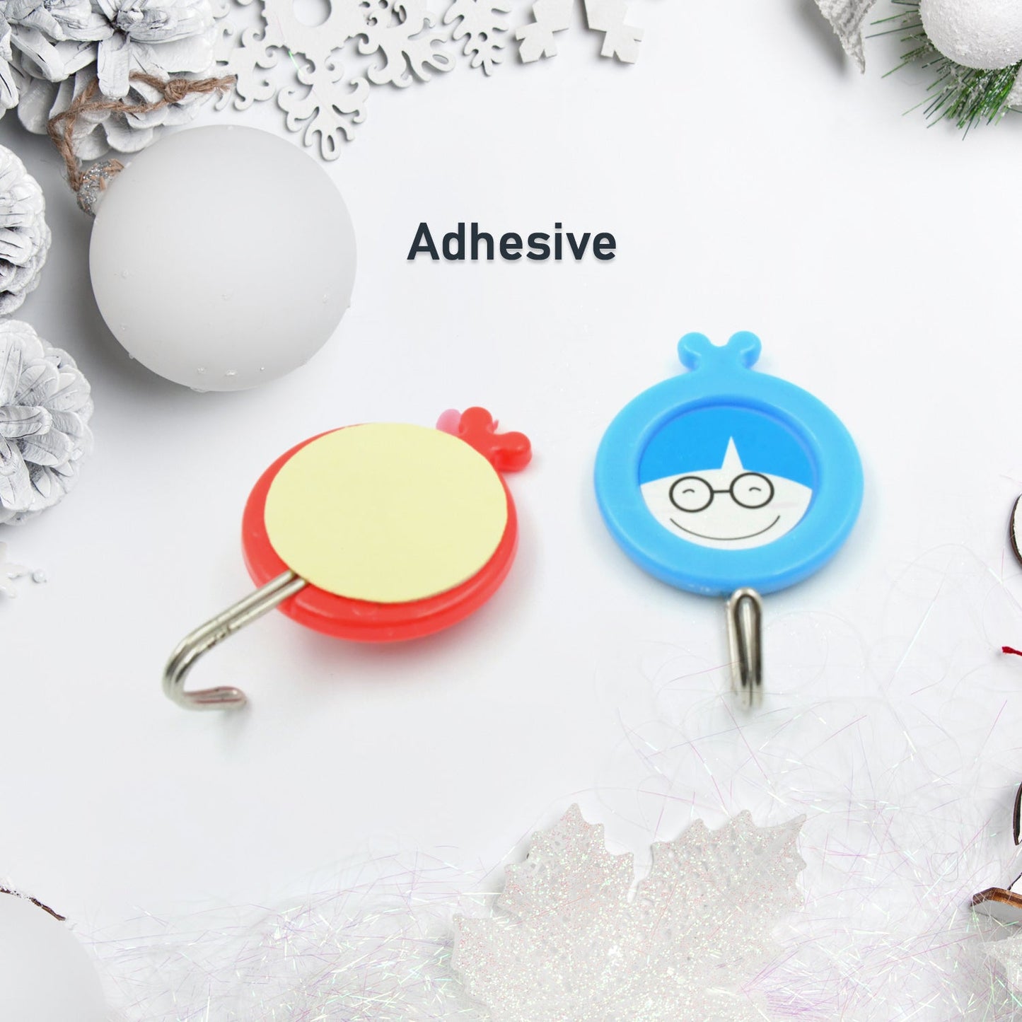 Multipurpose Self-Adhesive Hooks (2 Pc): Heavy Duty, Waterproof, Bathroom, Kitchen - Springkart 