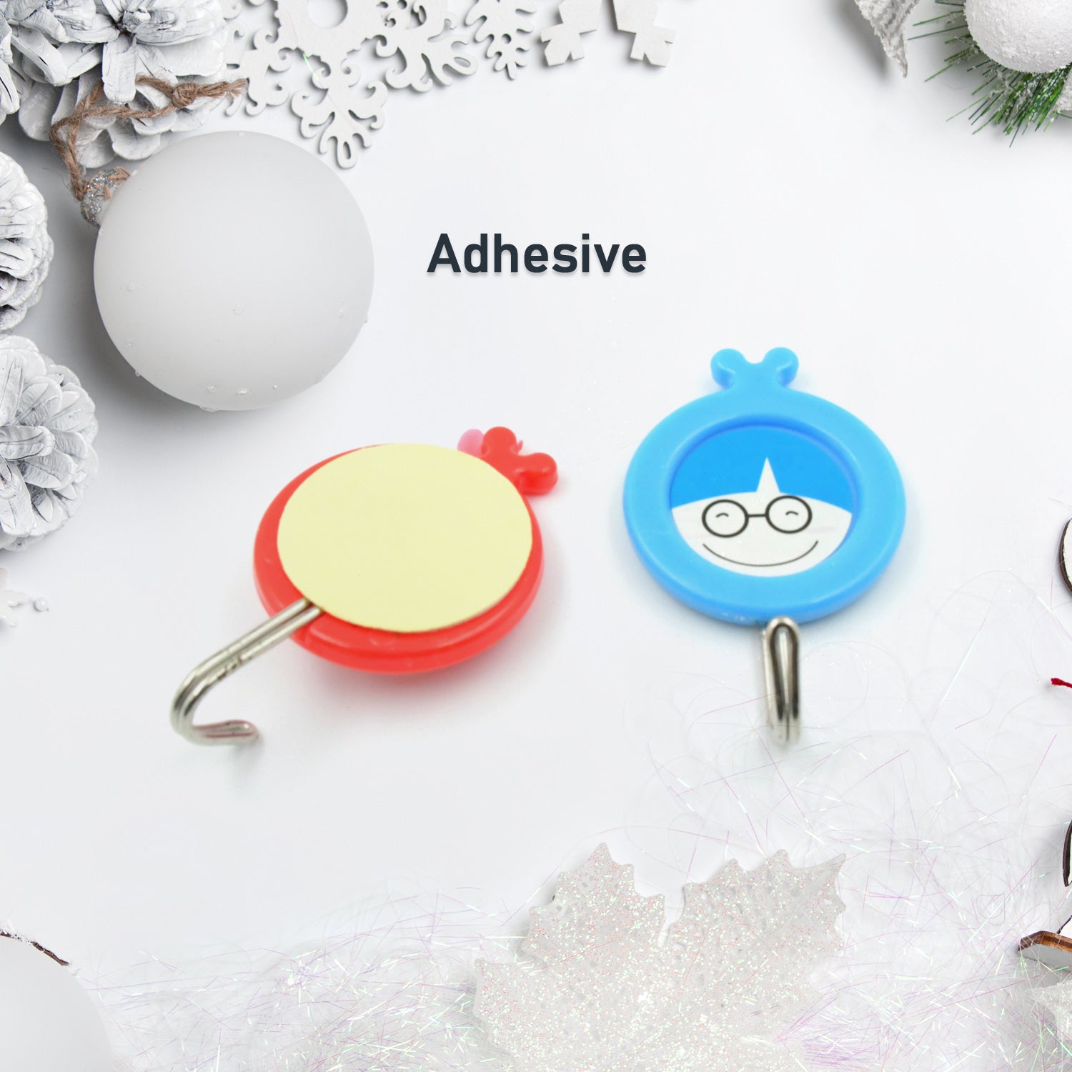 Multipurpose Self-Adhesive Hooks (2 Pc): Heavy Duty, Waterproof, Bathroom, Kitchen - Springkart 