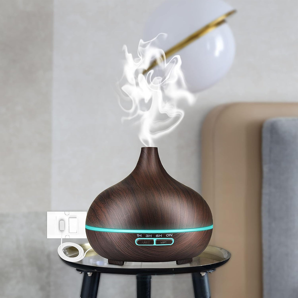 Aromatherapy Humidifier with 7 Colourful LED Light Change (500 ML Capacity / With Remote) - Springkart 