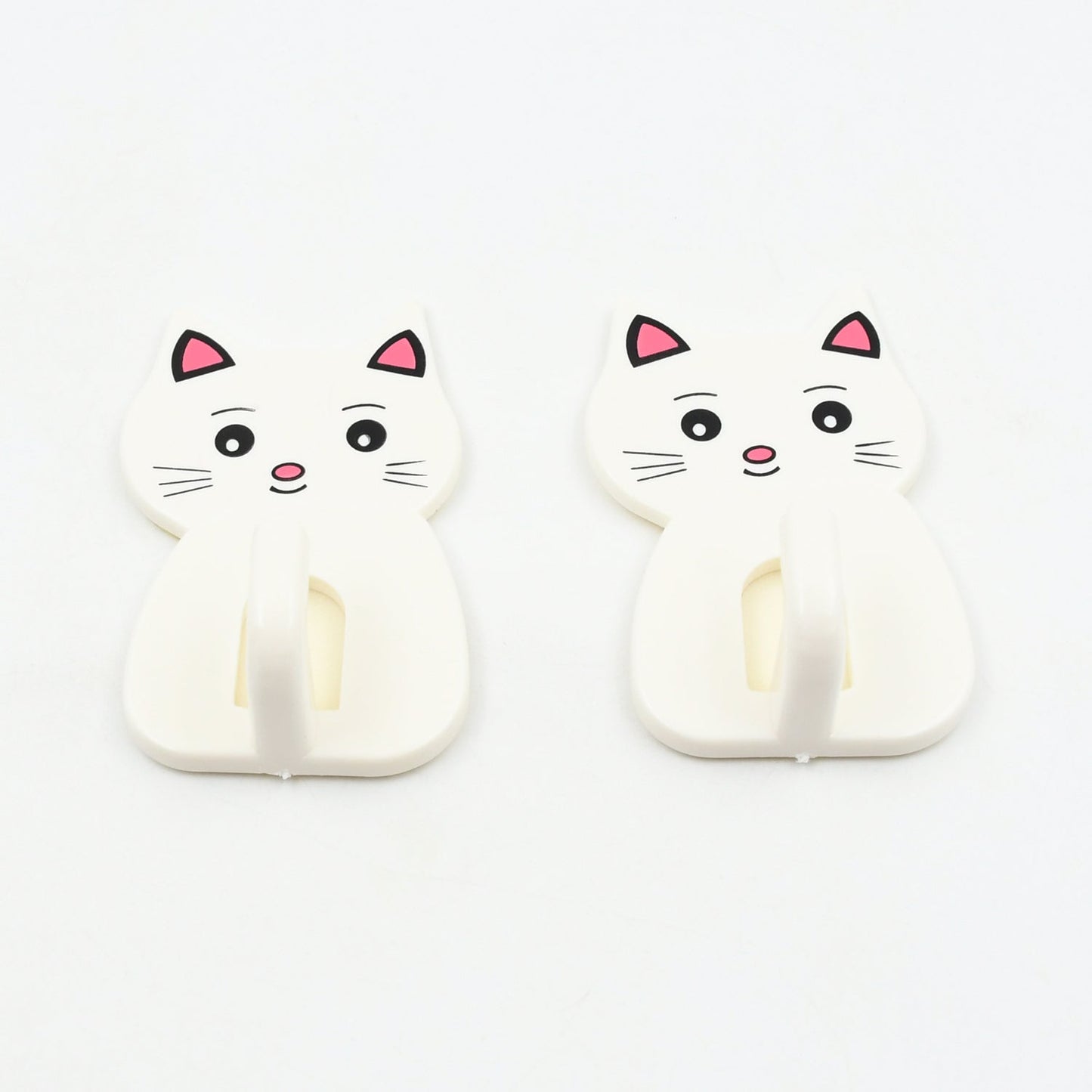 Cute Cat Wall Mounted Hook, Heavy&nbsp;Duty Hook, Sticky Hook Household, For Home, All Type Wall Use Hook, Suitable for Bathroom, Kitchen, Office (2 Pc Set)