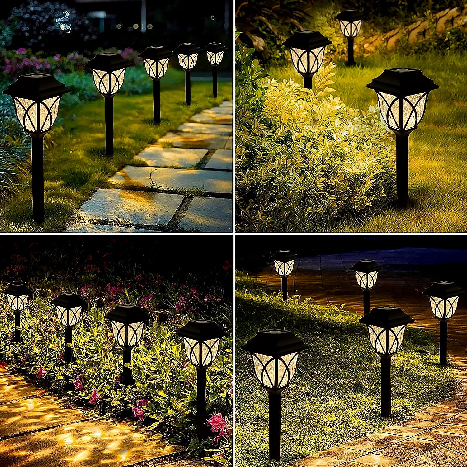 Solar garden light in use