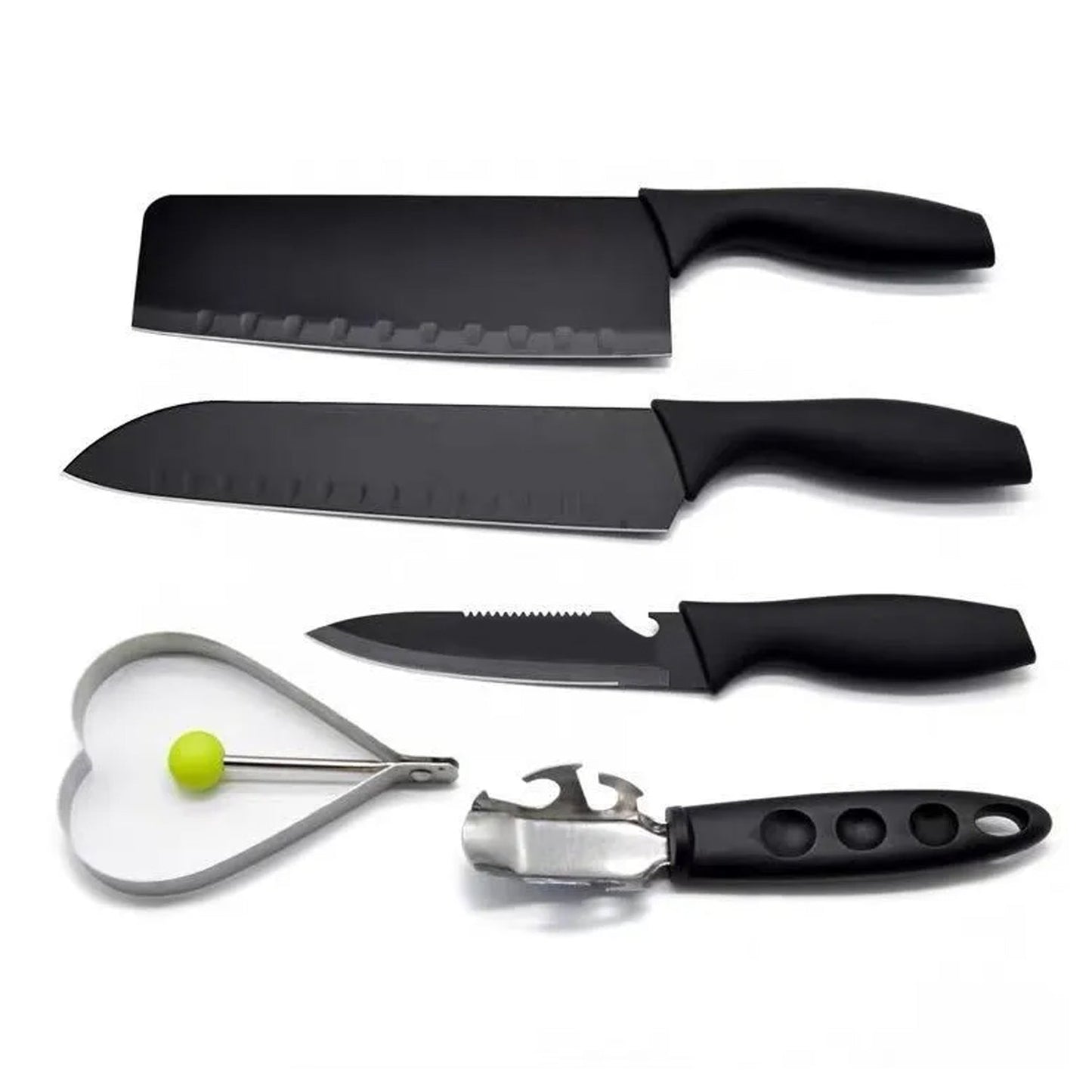 Stainless Steel Chef Knife Set, 5pc Kitchen Cutlery - Springkart 