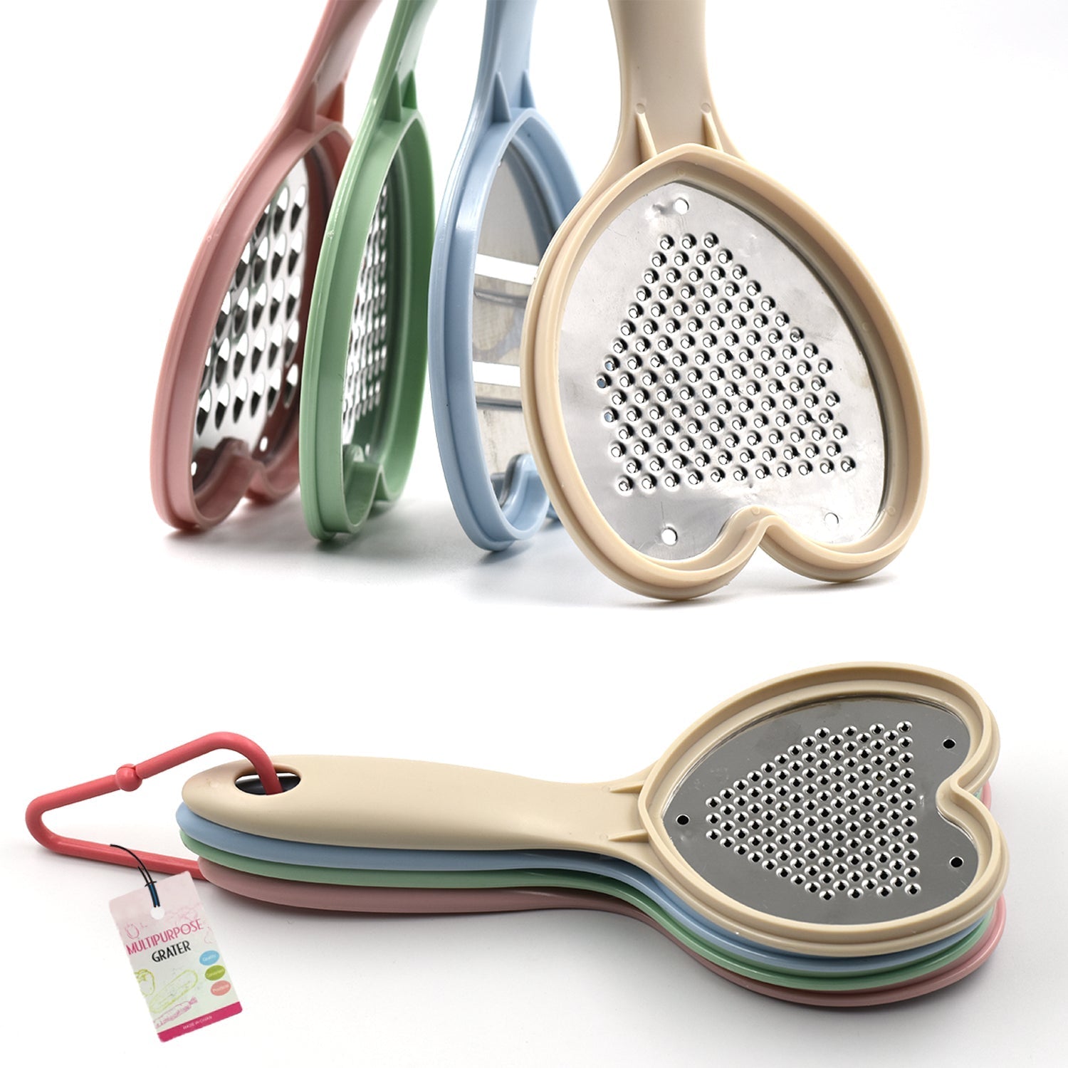 Heart Grater Set and Heart Grater Slicer Used Widely for Grating and Slicing of Fruits, Vegetables, Cheese Etc. Including All Kitchen Purposes. - Springkart 