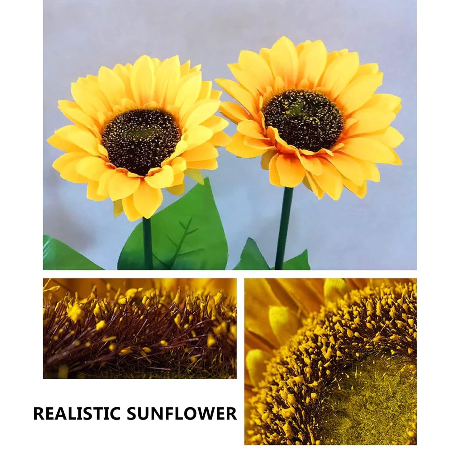 2 Pc Outdoor Solar Sunflower Lights Intelligent Light Control Waterproof Garden Landscape Stake Light - Springkart 