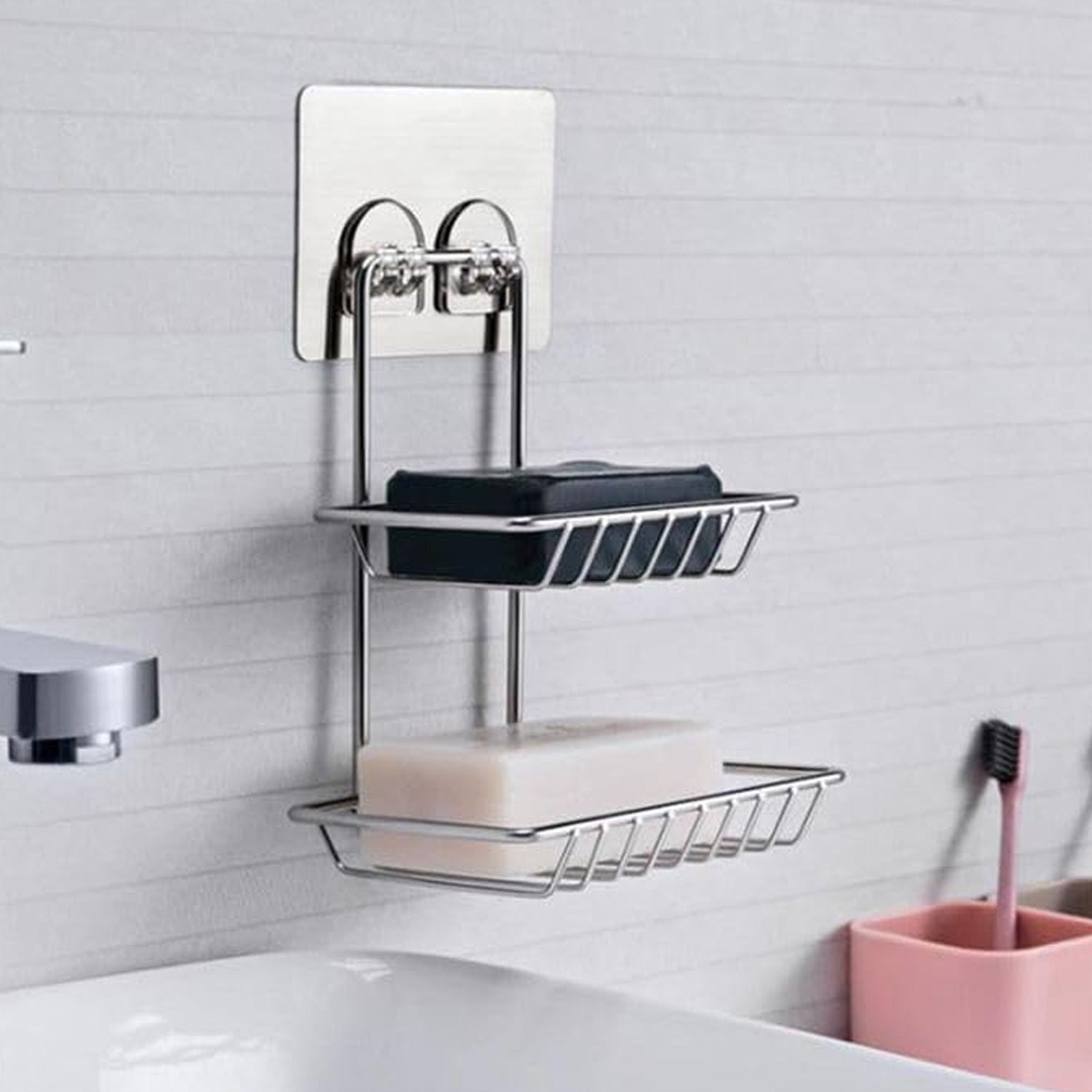 Kitchen Bathroom Soaps Storage Rack with 2 Hook for Home - Springkart 