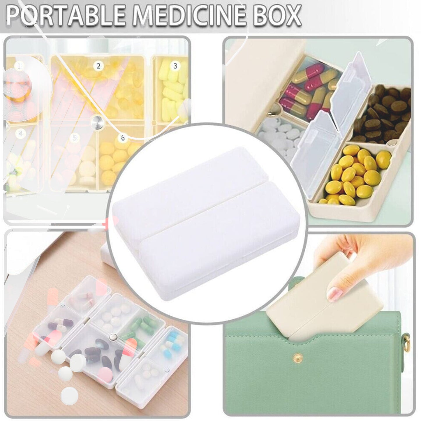 Magnetic Pill Organizer, 7 Compartments Portable Pill Case Travel Pill Organizer, Folding Design Pill Box for Purse Pocket to Hold Vitamins, Cod Liver Oil, Supplements, Medicine Box (1 Pc) - Springkart 