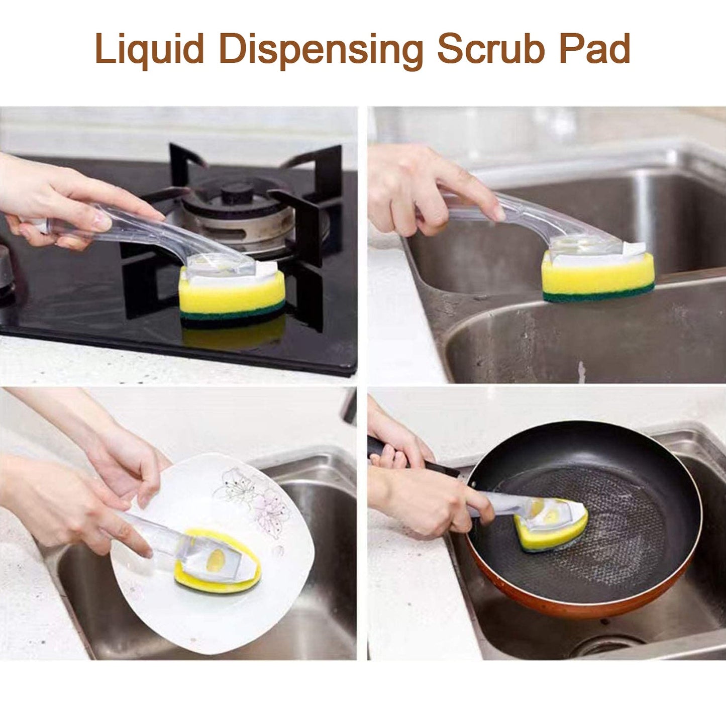 Liquid dispensing Scrub widely used for washing and cleaning utensils and all kitchen stuff to make them again clean and shiny. - Springkart 