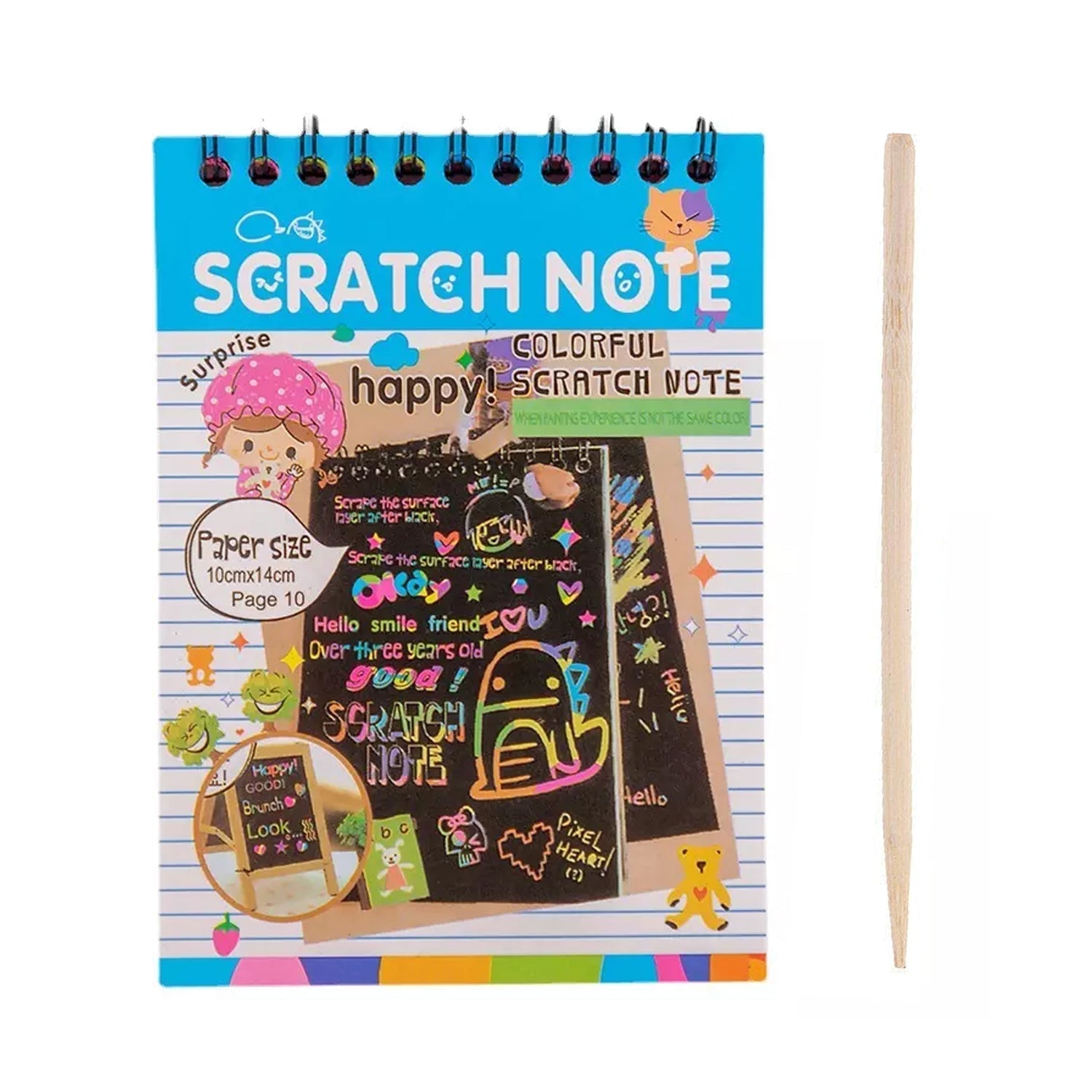 Crafts Rainbow Art Scratch Paper Book (10 Pages, Pack of 1) - Springkart 