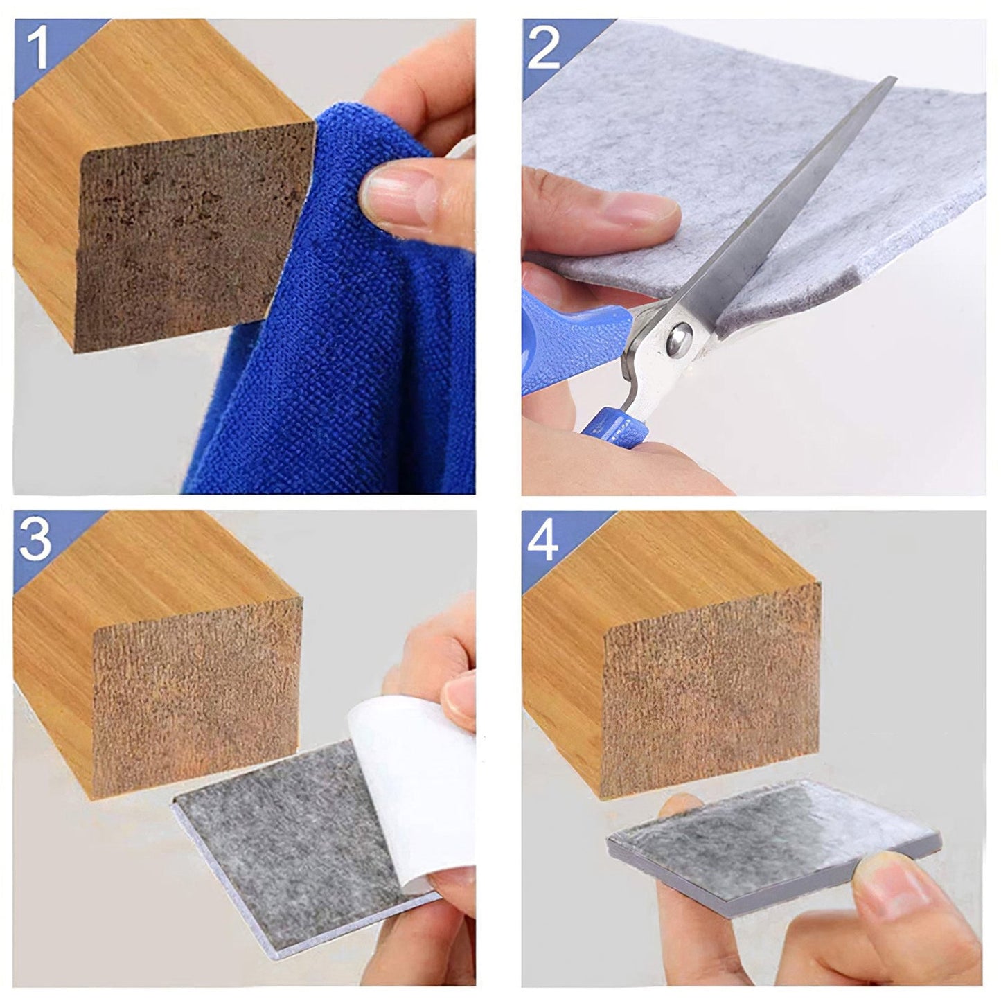 FURNITURE PAD SQUARE FELT PADS FLOOR PROTECTOR PAD FOR HOME & ALL FURNITURE USE (Pack Of 4 Pc) - Springkart 